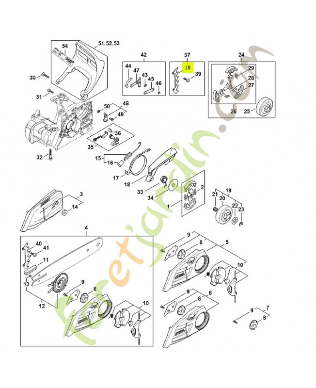 Griffe 1123-664-0500- Pièce détachée Stihl