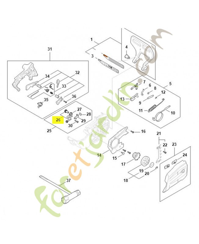 Jeu de pignon droit / vis de tension stihl ref. 1123-007-1004
