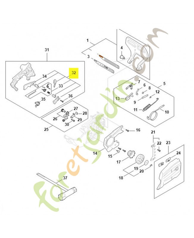 Jeu de pièces gâchette de commande