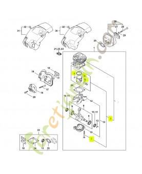 Piston ø 39 mm 1148-030-2015- Pièce détachée Stihl