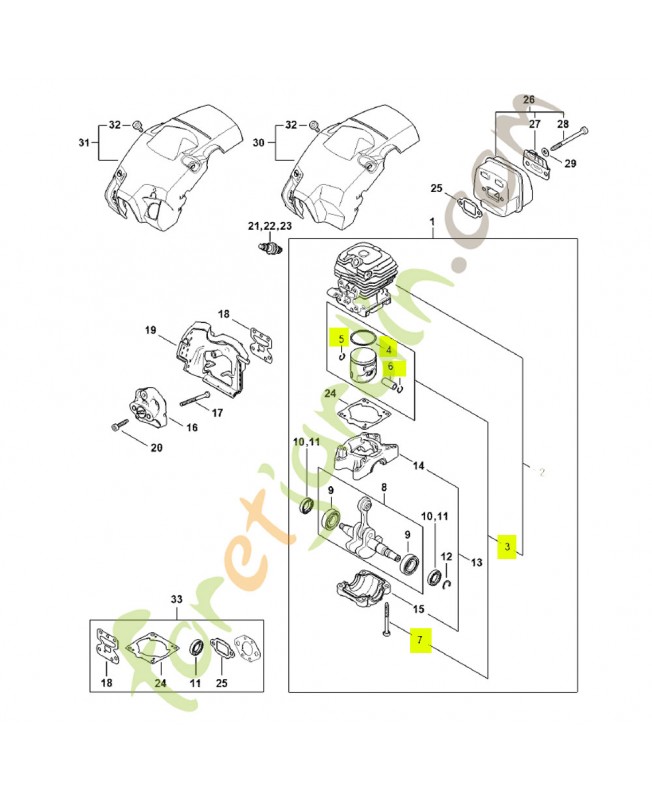 Piston ø 39 mm 1148-030-2015- Pièce détachée Stihl
