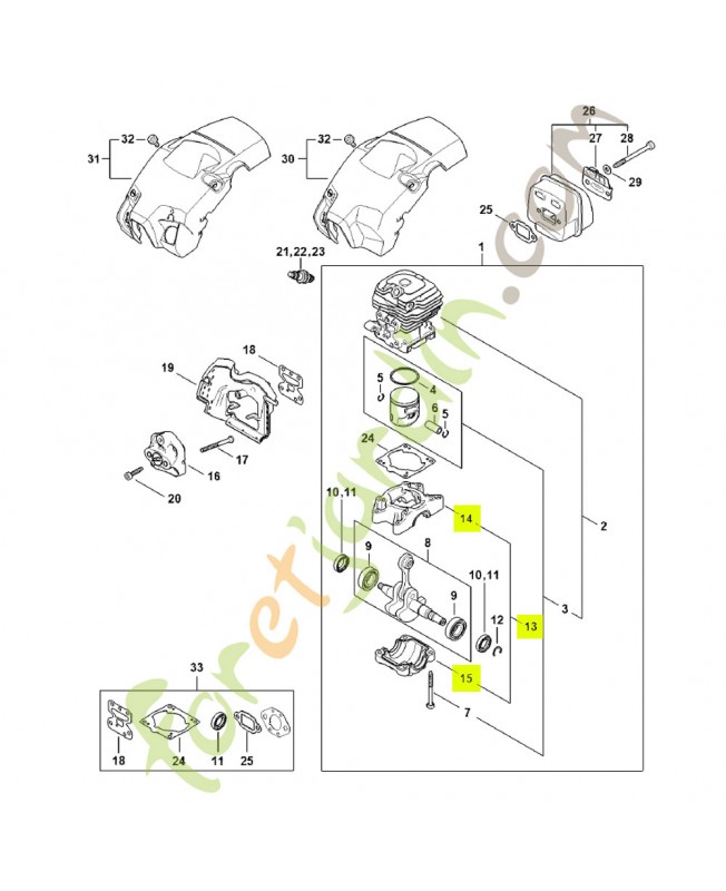 Carter de vilebrequin 1148-020-2104- Pièce détachée Stihl