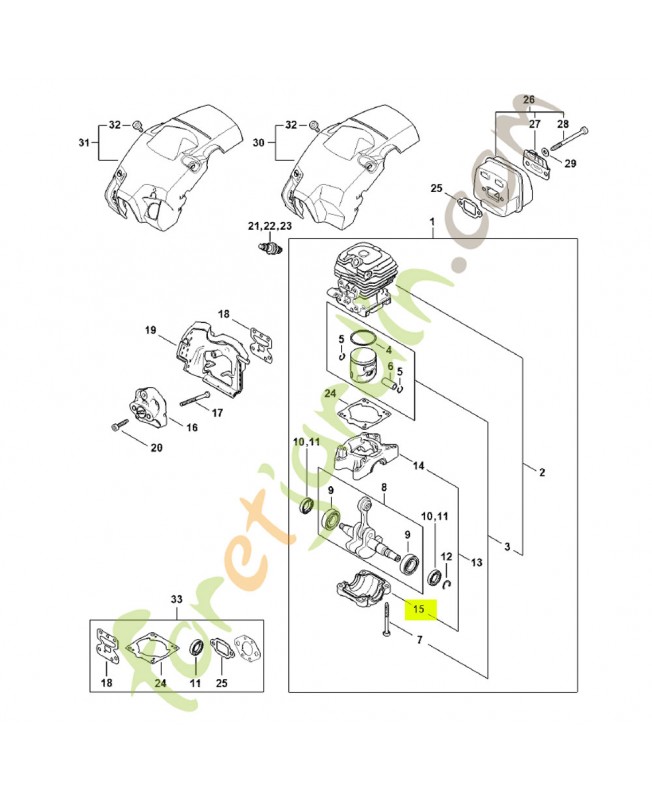 Carter inférieur 1148-021-2504- Pièce détachée Stihl / Vicking
