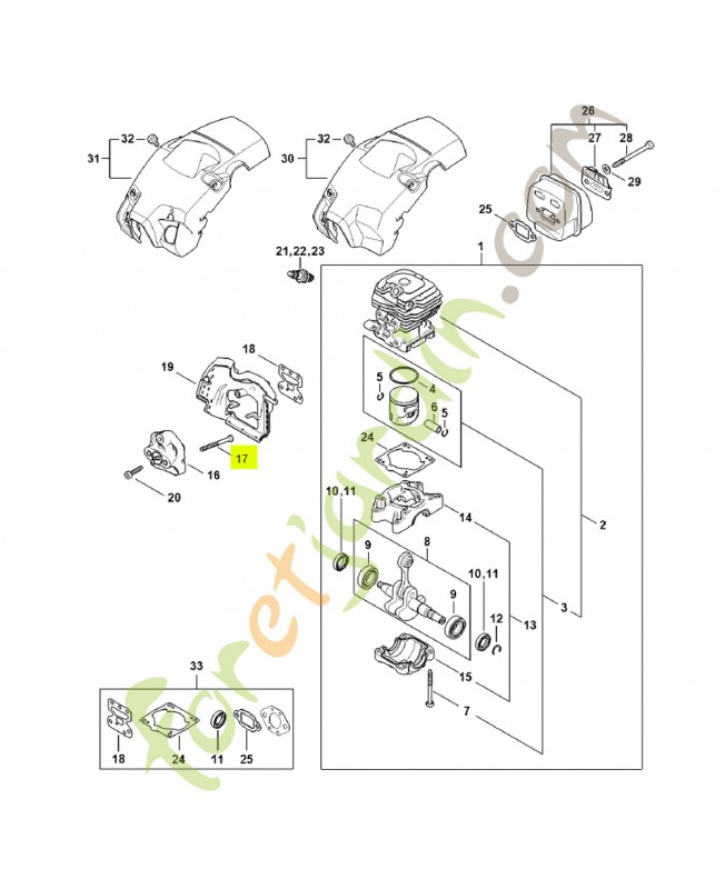 Vis à six pans m5x55 référence 0000-951-0503 - Pièce détachée Stihl
