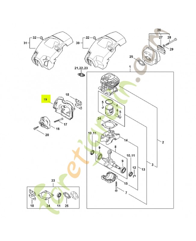 Déflecteur d'air référence 1148-124-3201 - Pièce détachée Stihl