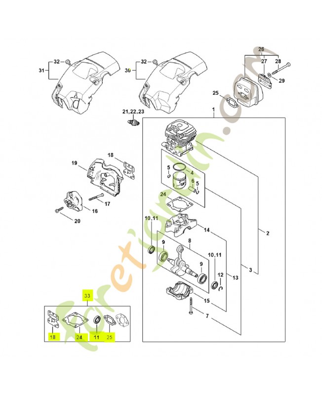 Jeu de joints 1148-007-1600- Pièce détachée Stihl