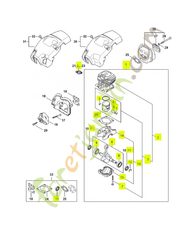 Bloc moteur 1148-020-0205- Pièce détachée Stihl / Vicking