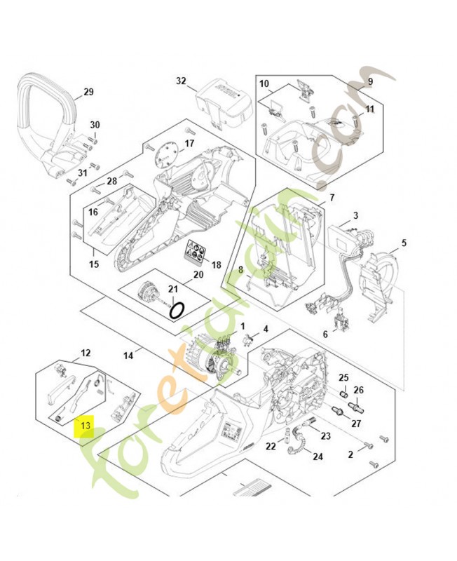 Jeu de pièces de fixation