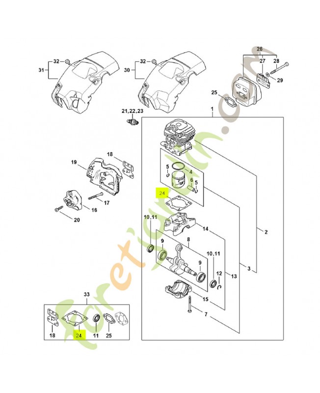 Joint de cylindre 1148-029-2301 - Pièce détachée Stihl