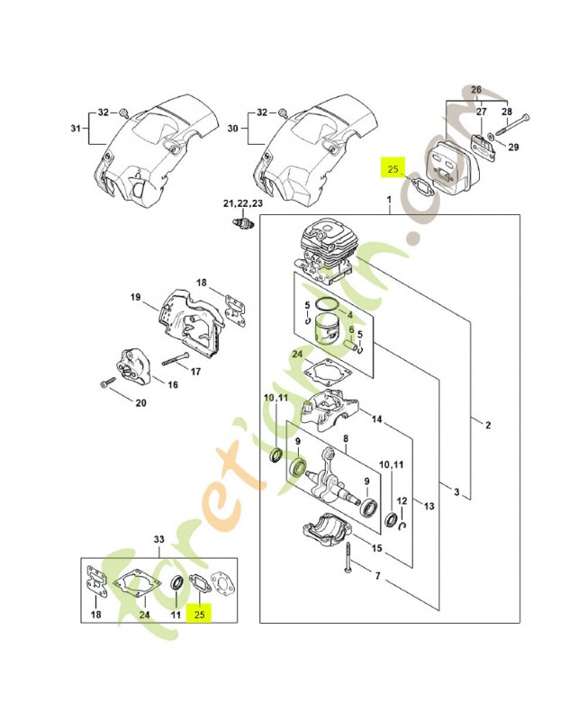 Joint de silencieux référence 1148-149-0600  - Pièce détachée Stihl / Vicking