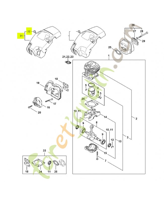 Capot 1148-080-1615- Pièce détachée Stihl