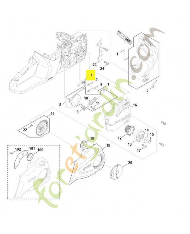 Levier stihl ref. 1121-160-5000