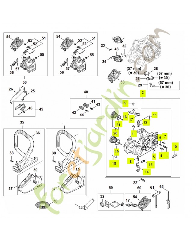 Carter moteur 1148-020-3007 - Pièce détachée Stihl