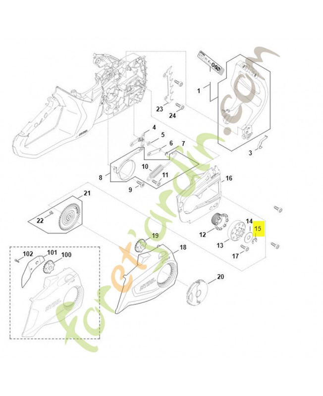 Circlips 8x1,3 stihl réf. 9460-624-0801