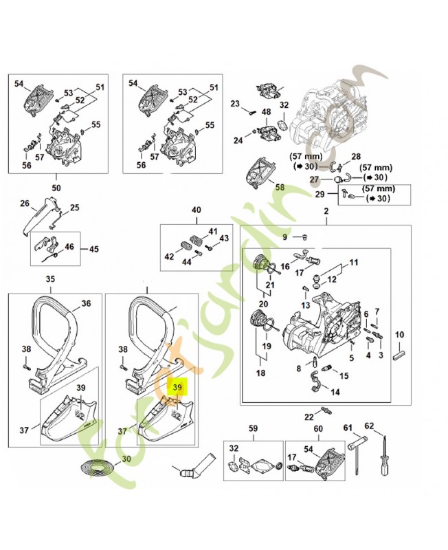 Pictogramme d'avertissement 0000-967-7396- Pièce détachée Stihl / Vicking