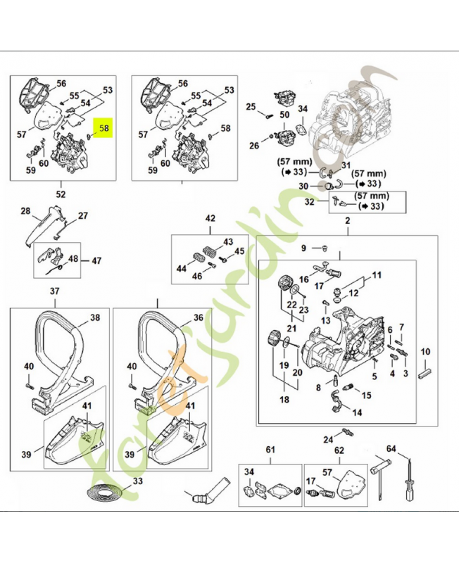 Cavalier de contact 1148-442-5800- Pièce détachée Stihl