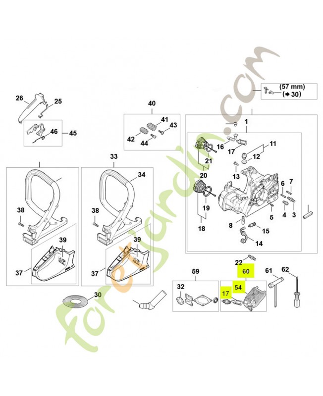 Service kit n°19 pour tronçonneuse STIHL MS 182 et MS 212