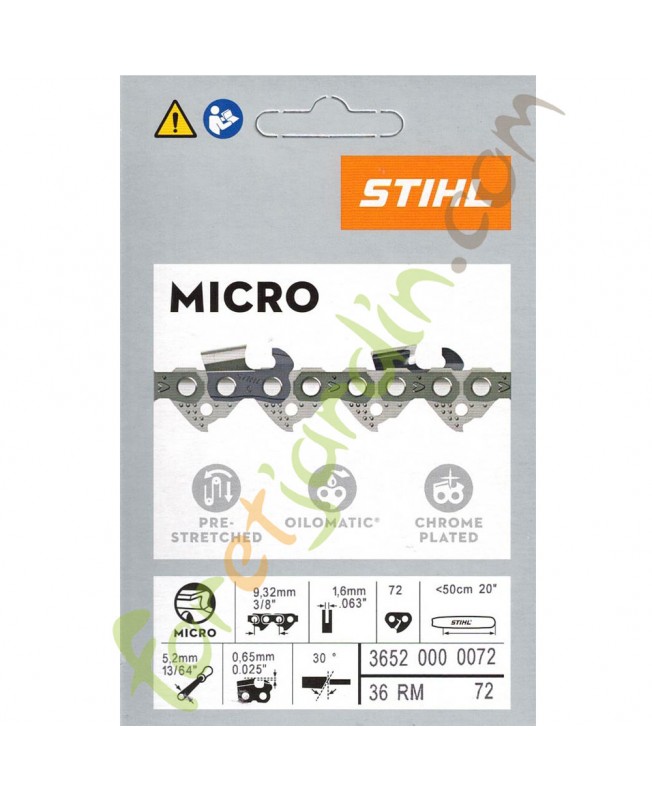 Chaine tronconneuse 50 CM Stihl 3652-000-0072 Chaine tronconneuse 50 CM Stihl 3652-000-0072