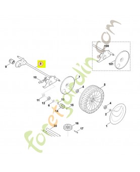 Axe de  roue arriere Stihl réf 6375-700-2417 - Pièce détachée Stihl / Vicking