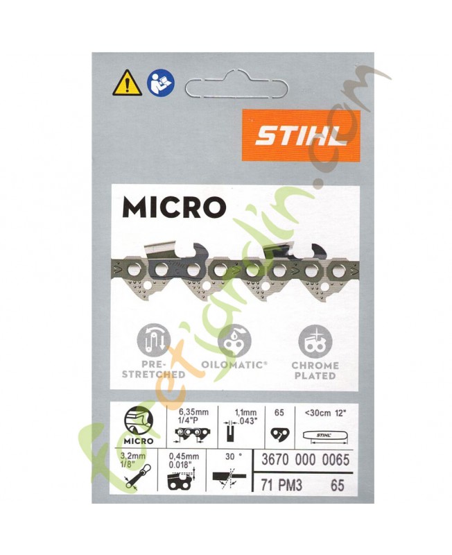 Chaine tronconneuse 30 CM Stihl 3670-000-0065 Chaine tronconneuse 30 CM Stihl 3670-000-0065