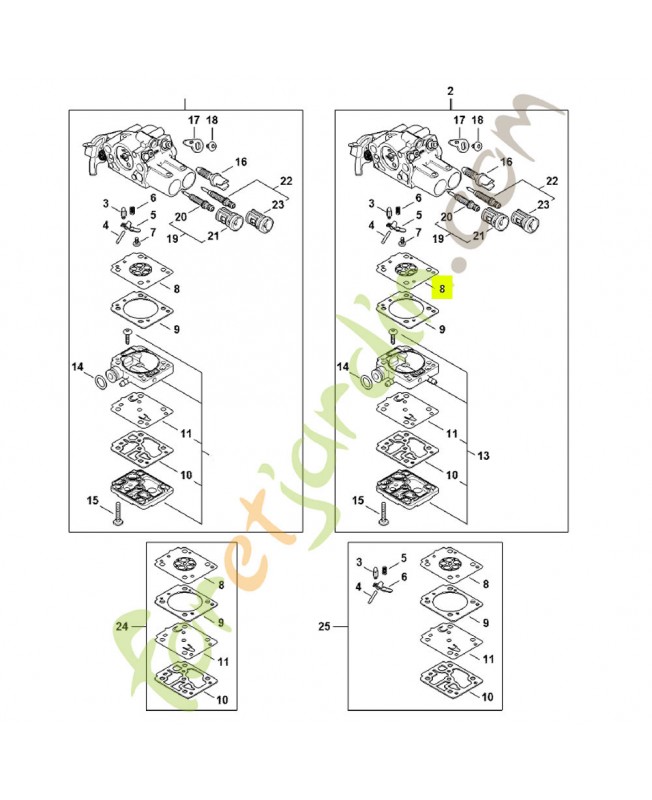 Membrane de réglage Z010-015-A005- Pièce détachée Stihl