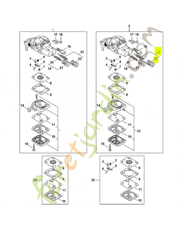 Jeu de pièces vis de réglage de richesse Z010-031-K018- Pièce détachée Stihl