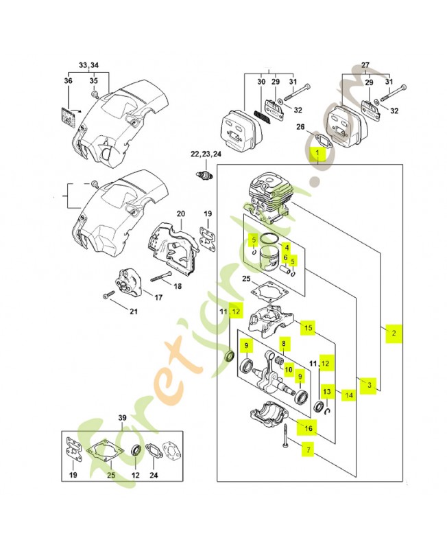 Bloc moteur 1148-020-0207- Pièce détachée Stihl