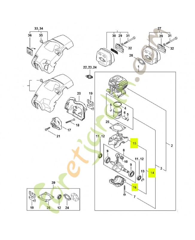 Carter de vilebrequin 1148-020-2104- Pièce détachée Stihl