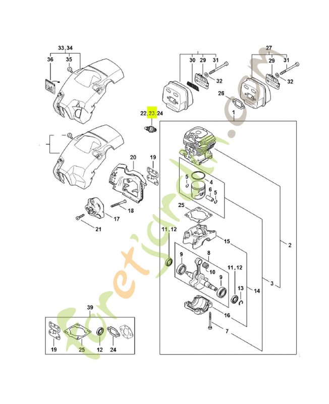 Bougie ZK C 10 paquet de 10 Stihl réf. 0000-400-7025- Pièce détachée Stihl / Viking