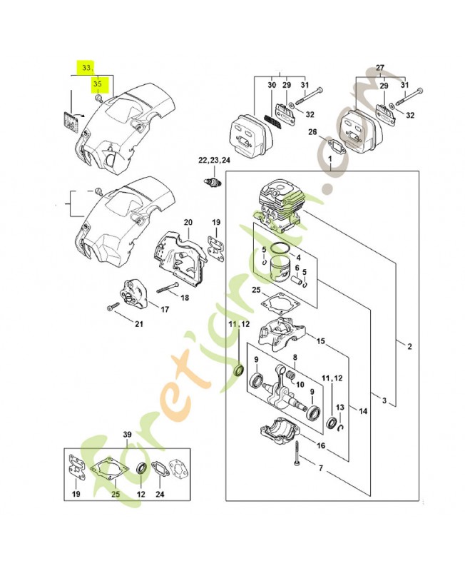 Capot 1148-080-1614- Pièce détachée Stihl / Vicking