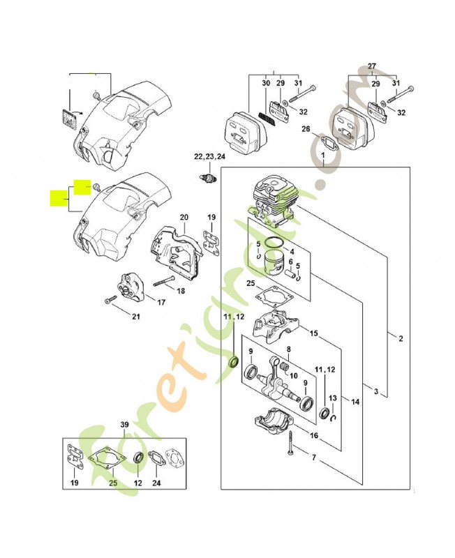 Capot 1148-080-1615- Pièce détachée Stihl