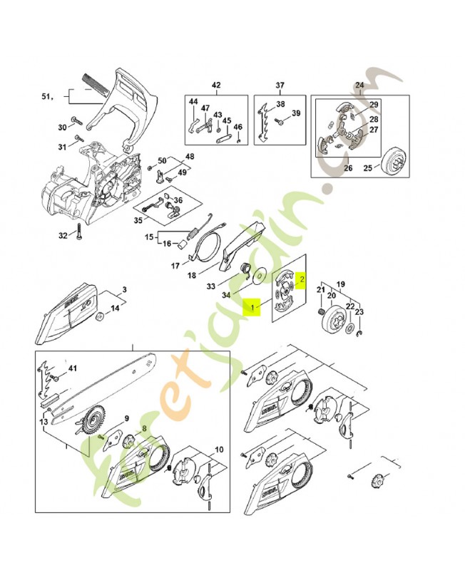 Embrayage 1148-160-2000- Pièce détachée Stihl
