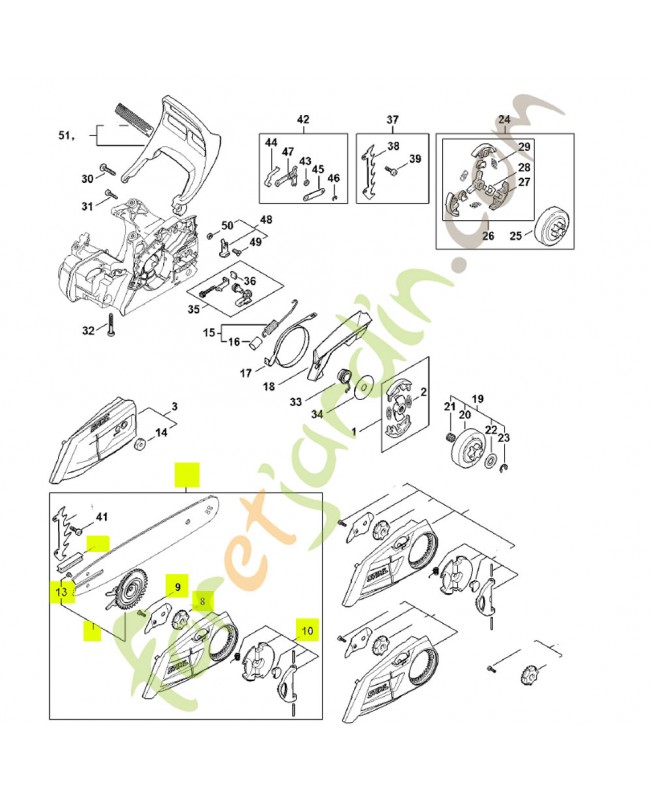 Couvercle de pignon 1148-640-1703- Pièce détachée Stihl