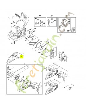 Écrou six pans m8 0000-955-0801. Pièce détachée Stihl