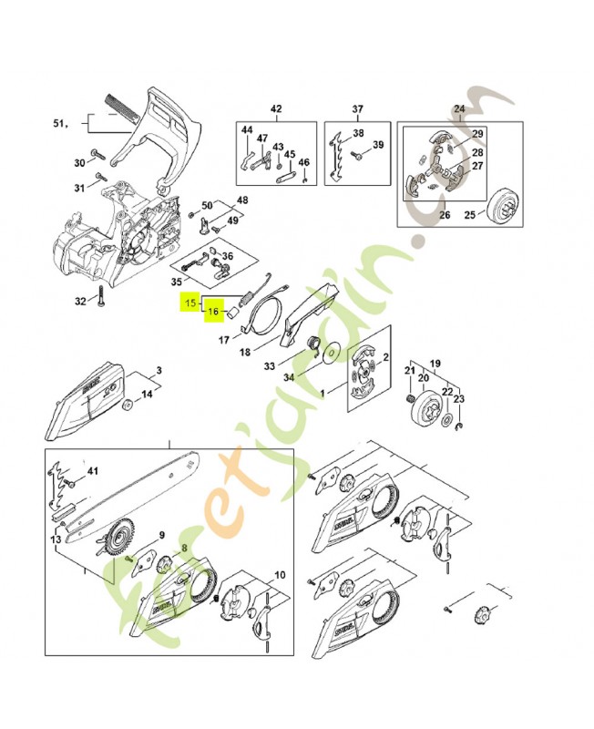 Ressort de tension 1148-160-5500- Pièce détachée Stihl