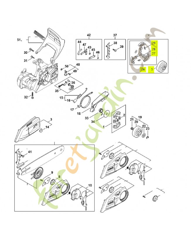 Pignon 1/4" 8dents 1123-640-2007- Pièce détachée Stihl