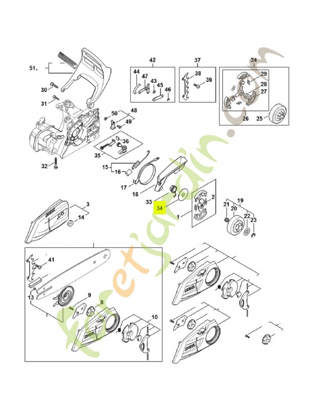 Rondelle de recouvrement 1148-162-1000- Pièce détachée Stihl