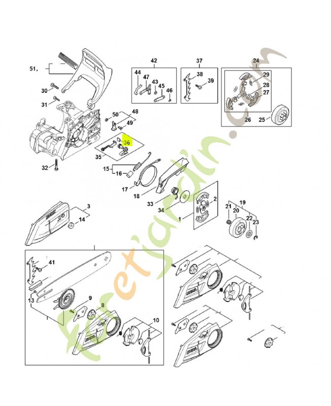 Pièce de pression 1123-664-1400.  Pièce détachée Stihl / Vicking