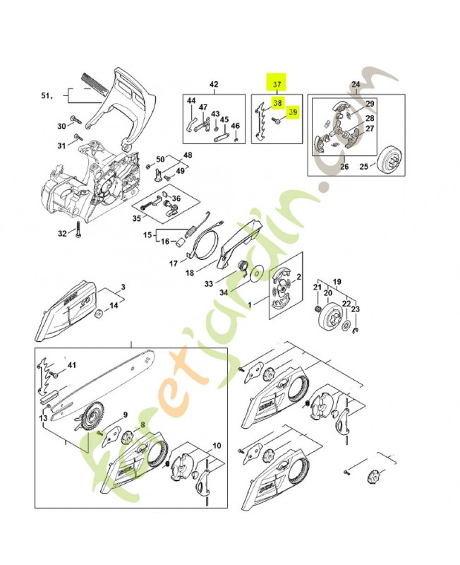 Jeu de pieces griffe 1123-007-1006- Pièce détachée Stihl