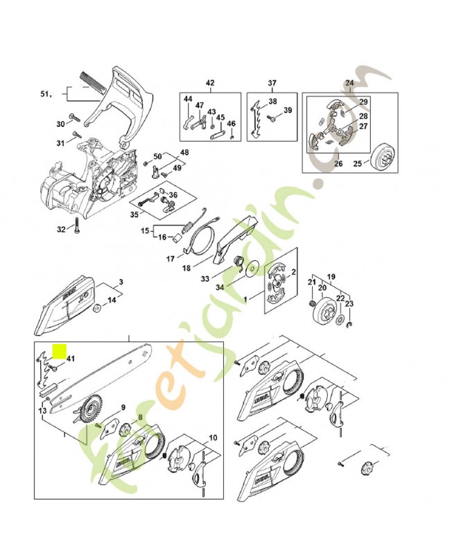 Griffe 1123-664-0501- Pièce détachée Stihl