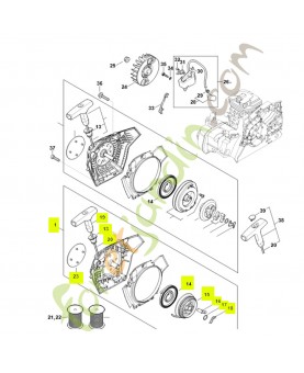 Carter de ventilateur avec lanceur 1148-080-2108- Pièce détachée Stihl
