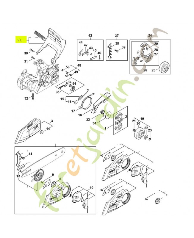 Protège-main 1148-792-4900- Pièce détachée Stihl