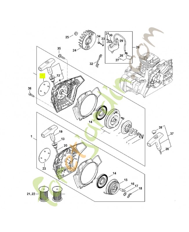 Plaque matricule ms 212 c 1148-967-1507- Pièce détachée Stihl