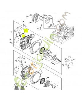 Poignée avec câble de lancement 0000-190-3504 - Pièce détachée Stihl