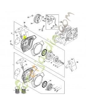 Câble lancement 910 mm 4137-195-8200. Pièce détachée Stihl