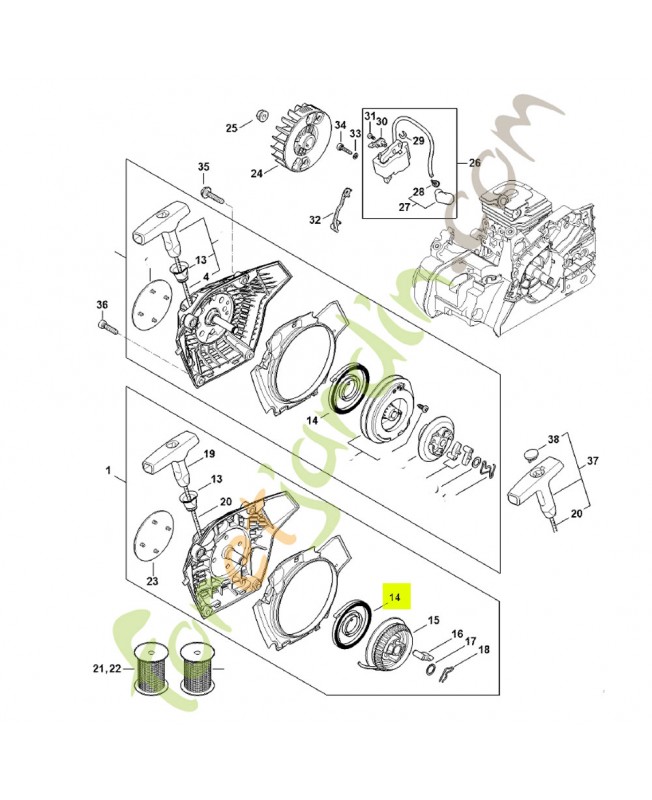 Ressort de rappel 1148-190-0600- Pièce détachée Stihl