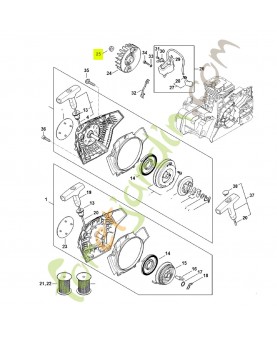 Écrou a collet m8x1-10 0000-955-0802. Pièce détachée Stihl
