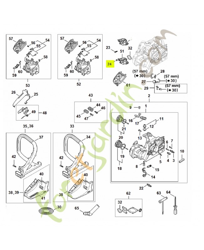 Écrou de sécurite m5 9216-261-0700. Pièce détachée Stihl