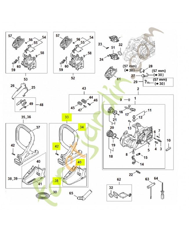 Carter de poignée 1148-790-1000- Pièce détachée Stihl
