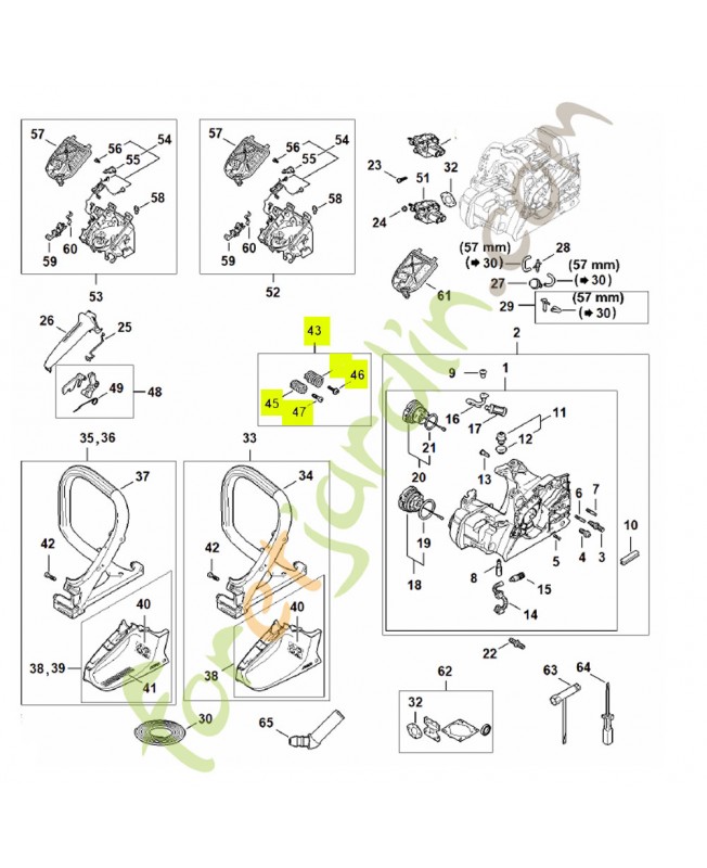 Jeu de ressorts avANT 1148-007-1000 - Pièce détachée Stihl